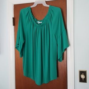 Bell soft ruffle sleeve blouse